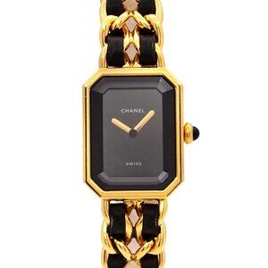 CHANEL Premiere Size L H0001 Vintage Quartz Black Dial Ladies Watch 90281677